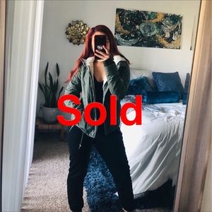 Green Jacket with fleece hoodie